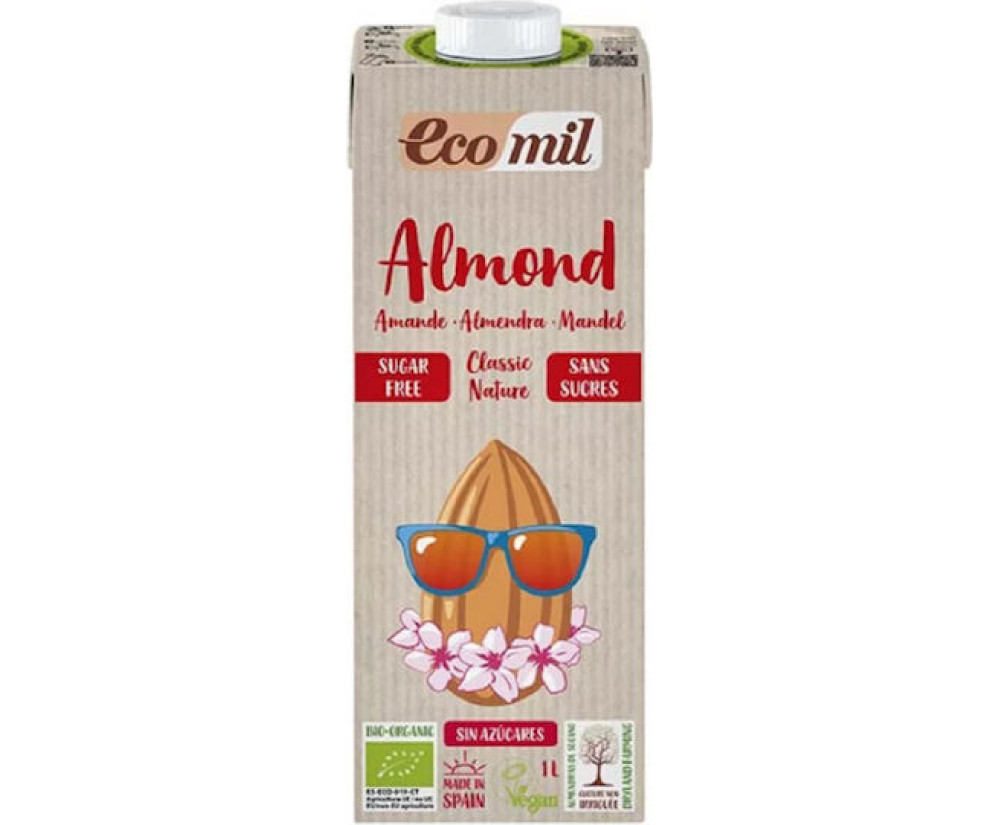Ecomil Βιολογικό Ρόφημα Αμυγδάλου Χωρίς Προσθήκη Ζάχαρης 1000ml