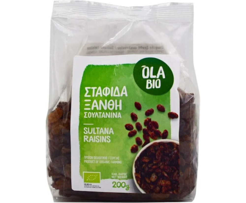 Σταφίδα Ξανθή Σουλτανίνα Ολα Βιο 200gr