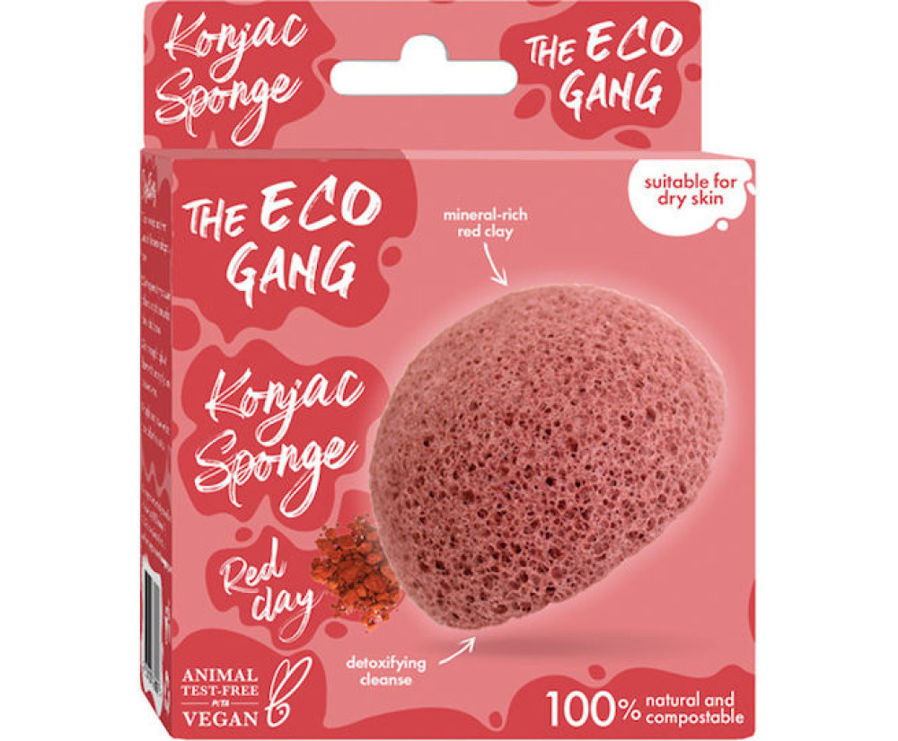The Eco Gang Σφουγγάρι Καθαρισμού Konjac Sponge Red Clay για Ξηρές Επιδερμίδες 1τμχ The Eco Gang Σφουγγάρι Καθαρισμού Konjac Sponge Red Clay για Ξηρές Επιδερμίδες 1τμχ
